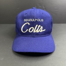 Sports Specialties Indianapolis Colts Wool Script Snapback Hat 80s Vintage