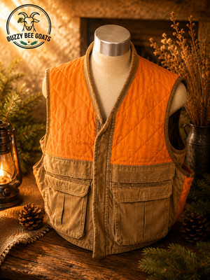 Vintage Upland Game Hunting Vest Blaze Orange Canvas Shooting Vest Men's 2XL
