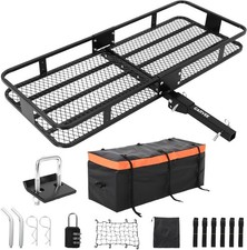 Folding Hitch Mount Cargo Carrier Basket 72 X 30 X 6 Waterproof Bag Combo Folding Hitch Mount Cargo Carrier Basket 72 X 30 X 6 Waterproof Bag Combo