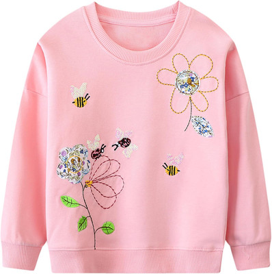 JinBei Sweatshirt für Mädchen Kinder Pullover Baumwolle Top Casual Jumper Kleink