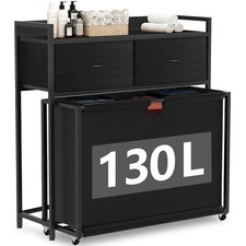 Laundry Sorter Laundry Hamper Basket with 2 Drawer 3 Section for Laundry Room