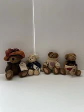 Vintage Boyd's Bears 80s 90s Lot Of 4 Small Bears Knit Clothing, With Tags