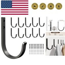 10-Pack Wall Hooks for Hanging Towel/Coat - 22LB Screw in Metal Hanger Wall M...