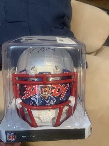 Tom Brady Autographed Mini Helmet Fanatics Hologram