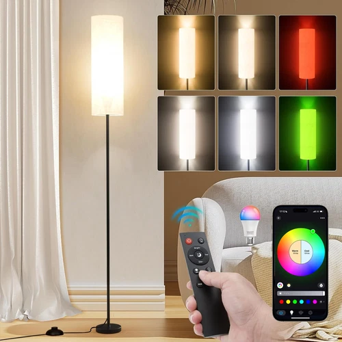 HBN RGB Floor Lamp with Timer, Corner Lamp with Music Sync and 16 Million DIY