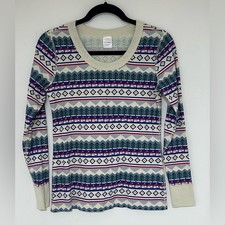 Hanna Andersson Women  s Holiday Long John Pajama Top NWOT Size Small