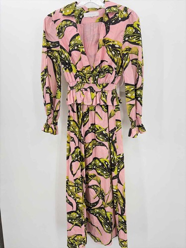 Pre-Owned Borgo de Nor Pink Size 8 Maxi Long Sleeve Dress