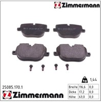 Zimmermann 25085.170.1 Bremsbelagsatz FüR Scheibenbremse Bremsbelagsatz