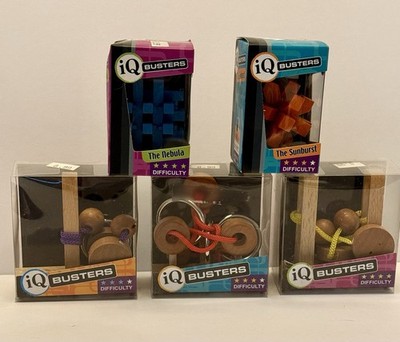 IQ Busters Brain Teaser Puzzle Lot Of 5, Nebula, Sunburst, Looper, Tantaliser