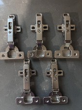 5 Salice 2P6 Cabinet Door Hinges H03 3mm Clip-On Mounting Plates NOS