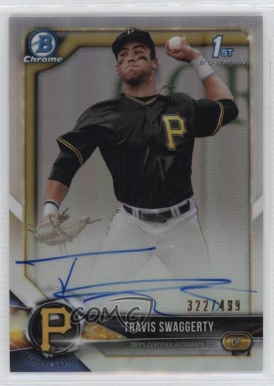2018 Bowman Draft Chrome Pick Refractor /499 Travis Swaggerty #CDA-TS Auto 2a9