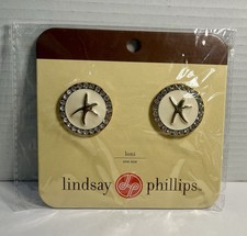 New Lindsay Phillips Shoe Snaps Starfish Rhinestone Beige Interchangeable