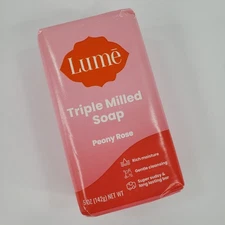 Lume Triple Milled Bar Soap Bar 5oz Peony Rose Rich Moisture Gentle Cleansing