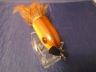VINTAGE EARLY MARATHON MUSK E MUNK WOOD FISHING LURE W GLASS EYES NICE WISCONSIN