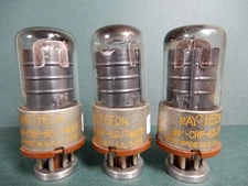 Raytheon JAN CRP 6SJ7WGT Vacuum Tubes (3) for USN Tested Strong! 112% 106% 106%
