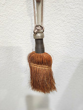 Brown Straw Whisk Broom Brush w/ Rope Handle Hanging Hook, Small Hand Size