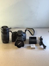 Canon EOS Rebel T3i DSLR Camera  & 18-55mm + 75-300mm Lens Battery & Charger Kit