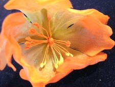 Vintage Millinery Flower Poppy Shaded Melon Orange KY