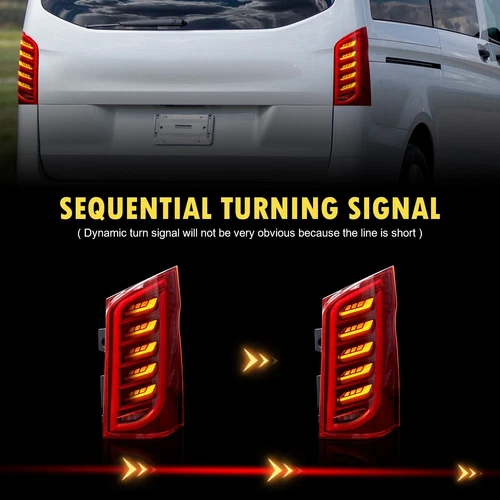 Pair LED Tail Lights Brake Lamps For Mercedes Benz VITO Viano Metris W447 14-22 - Picture 6 of 18