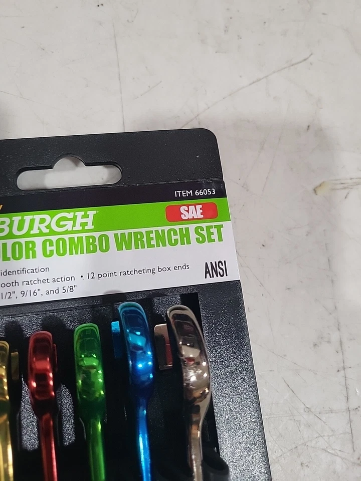 Pittsburgh 6pc Color Combo Wrench Set SAE 5/16", 3/8", 7/16", 1/2", 9/16" & 5/8" - Image 4 of 4