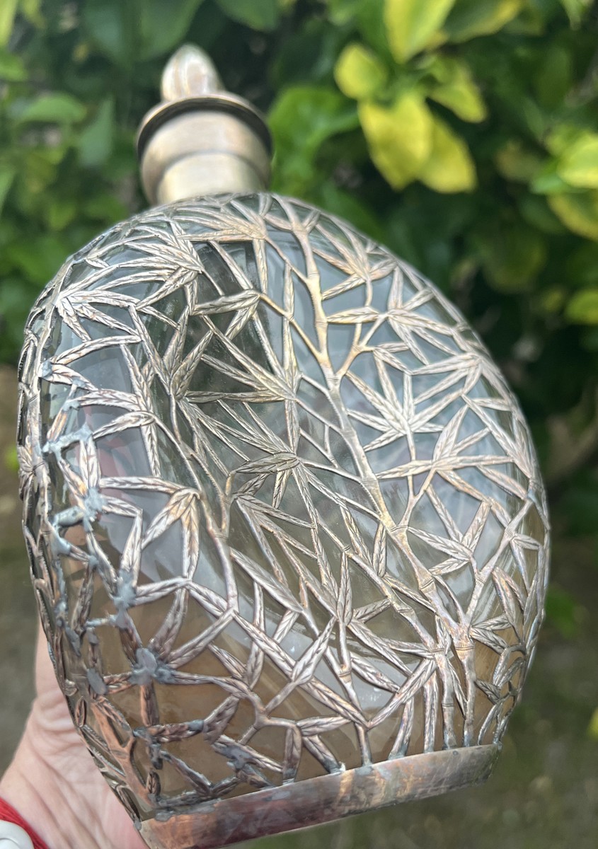 Henessy〈SILVER TOP★LIBRARY DECANTER〉未開栓 WMF Etched Crystal & Silver Plated Duck Decanter C1900