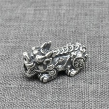 Sterling Silver Good Fortune Pi Xiu Bead 925 Silver Kylin Spacer for Bracelet
