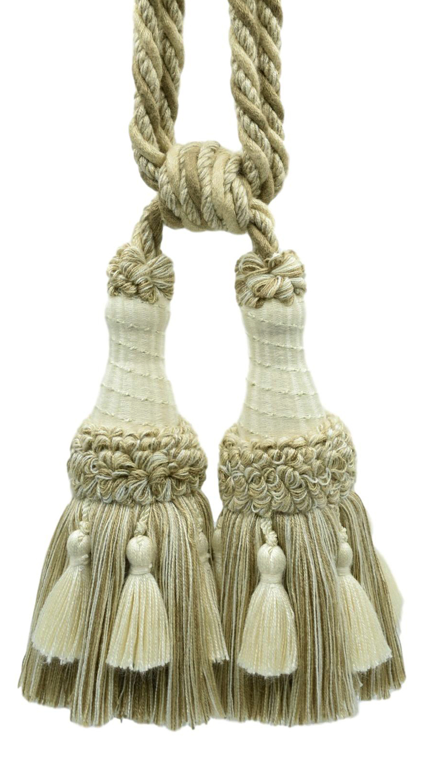 DECOPRO Tassel Tieback, Style# TBEMP62, Color# W01 - Fossil Ivory [Set of 10]