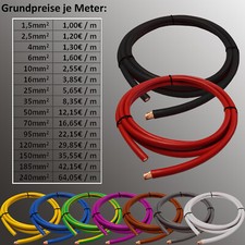 Batteriekabel H07V-K von 1,5 mm² bis 240 mm² Fahrzeugkabel Stromkabel Meterware