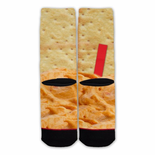 Funktion - Nostalgischer Käse und Cracker mit rotem Stab Schule Mittagessen Mode Soc - Bild 3 von 4