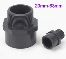 1/2" 2" PVC Nipples Threaded Pipe Fittings Connector BSP Male Adapter Dark gray