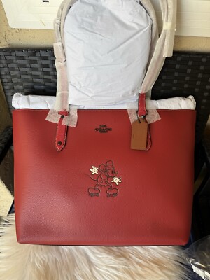 NWT 89975 Disney X Coach Central Tote With Zip With Mickey Mouse