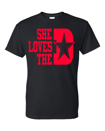 Dallas Cowboys She Loves The D T-Shirt All Colors + Sizes S-5XL & Youth Kids - Picture 17 of 30