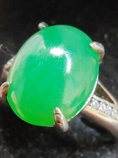 Icy Ice Green 100 Natural Burma Jadeite Jade Ring  Type A Jadeite 