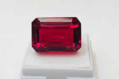 Ruby Red Emerald Cut 20+ Ct Natural Mozambique Loose Certified Gemstone