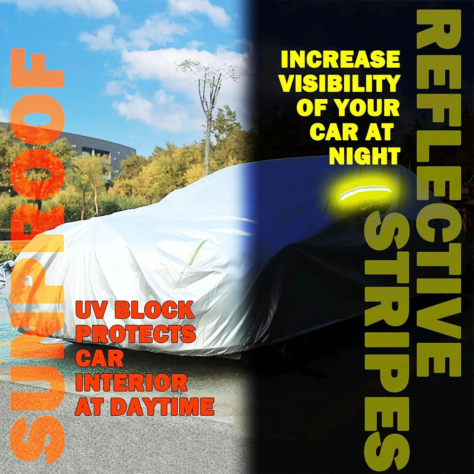 Car Cover Waterproof All Weather Resistant UV Protection For Chevrolet Cavalier - Imagem 3 de 4