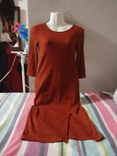 Women's Rust Orange Brown Bodycon Dress With Slot S