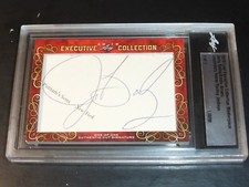 JERRY BAILEY~EDDIE ARCARO JOCKEYS DOUBLE-SIDED CUT #D 1/1 AUTO SIGNED AUTOGRAPH