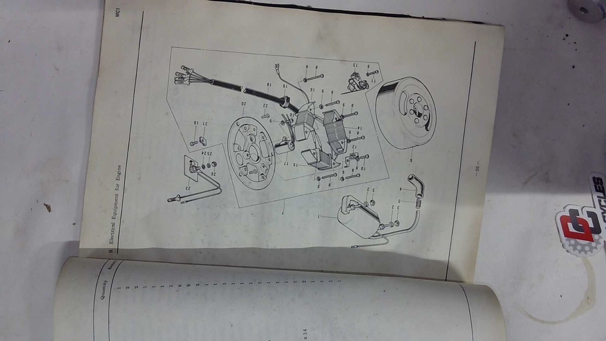 1974 Kawasaki 90 MC1 Motorcycle Parts Catalog Manual List