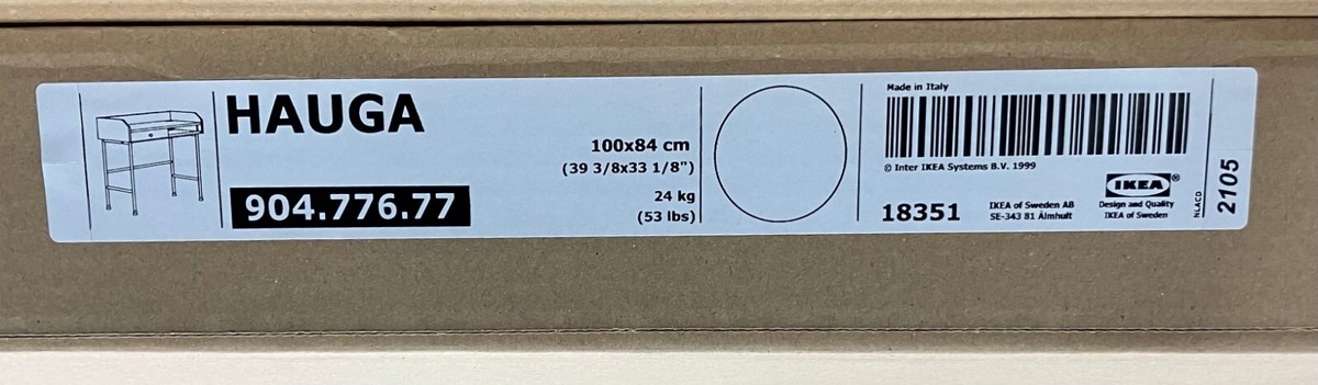New IKEA HAUGA White Desk 100x45 cm (39 ⅜x17 ⅞ 