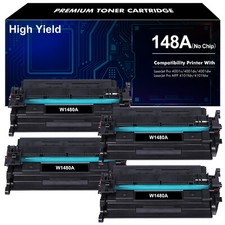 4PCS 148A Toner No Chip fit for HP LaserJet Pro 4001n/dn/dw 4101fdn/fdw, W1480A