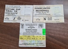 Classic Ticket Stubs, Dundee Utd x 3, Scottish Cup Finals, 1988, 1991, 1994, G/C