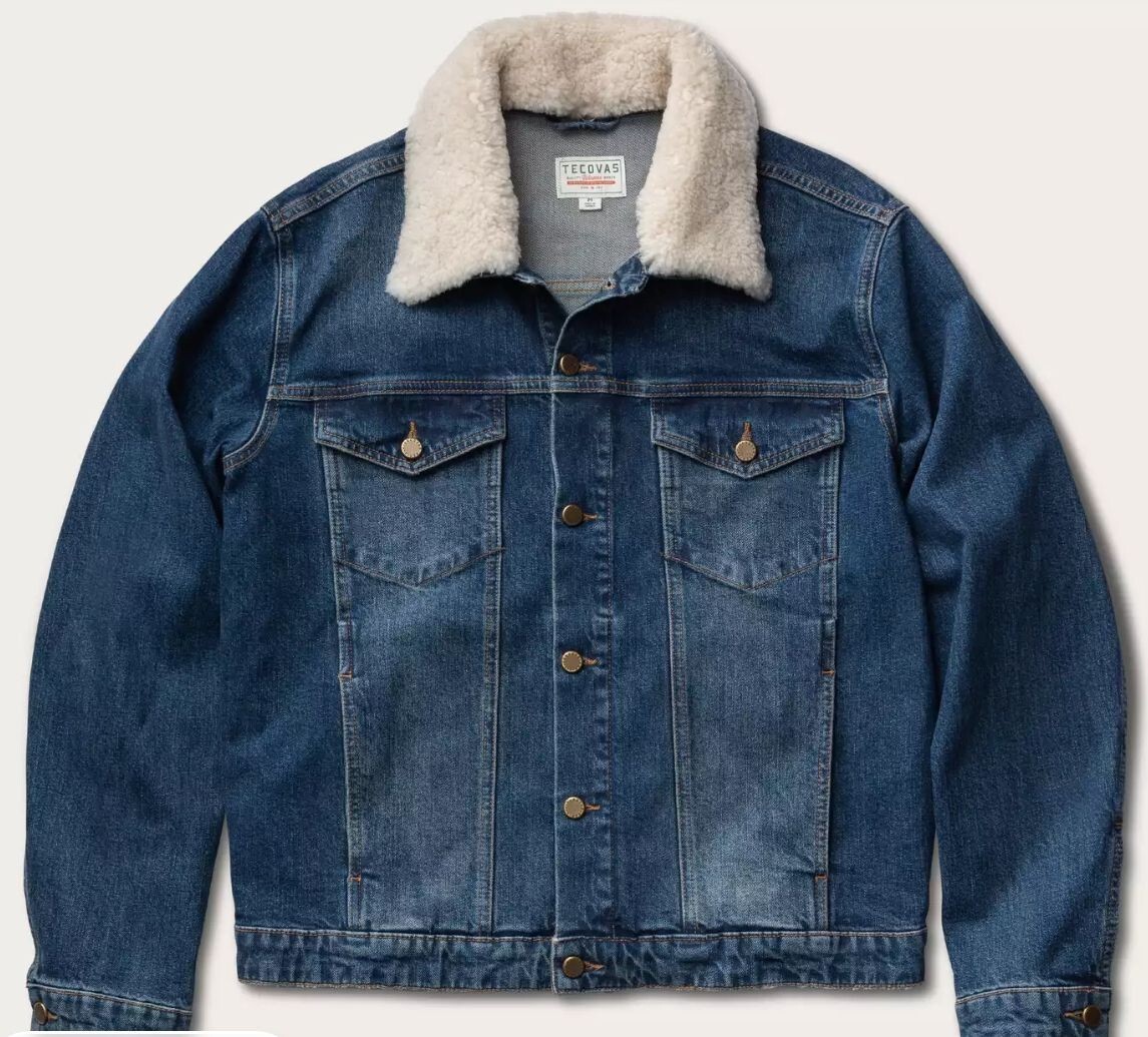 Tecovas Men's Shearling Denim Trucker Jacket Men's Size XXL DEFECT!