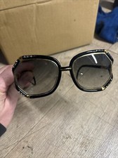 Rare Vintage Ted Lapidus Sunglasses Oversized Black and Gold Original 1970s