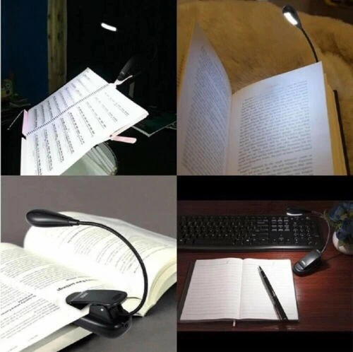Mini Rechargeable Small LED Reading Book Light W/ Flexible Clip Desk Table Lamp - Bild 7 von 12