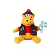 Winnie the Pooh Holiday Plush Mini Bean Bag Bear 7" Puffy Vest Cap NEW