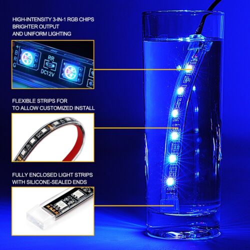 12x Motorcycle RGB LED Neon Under Glow Lights Strip Kit For Harley Honda Suzuki - Bild 2 von 7
