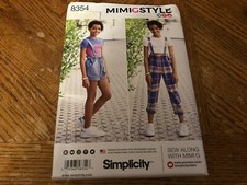 Simplicity Pattern 8354 Girls/Girls Plus MIMI G STYLE Crop Tee~Pants or Shorts
