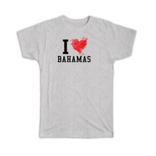 Gift T-Shirt : I Love Bahamas Tropical Beach Travel Souvenir