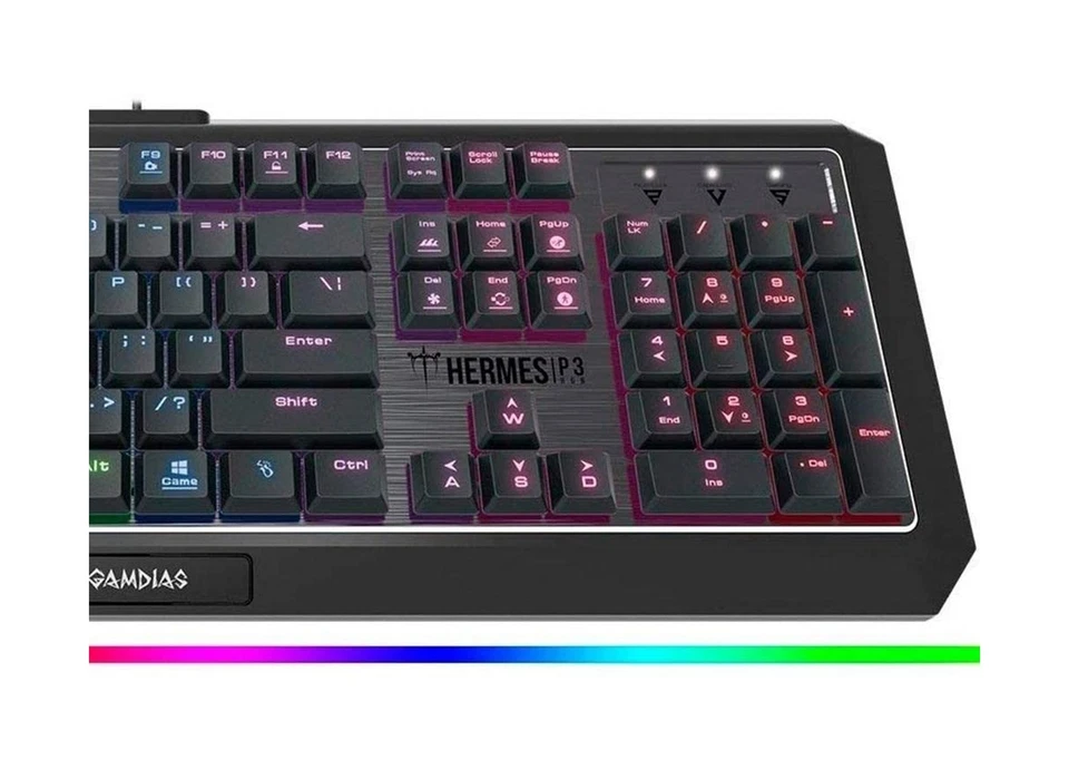 GAMDIAS Hermes P3 RGB Gaming Keyboard Low Profile Mechanical Switch with blue... - Image 4 of 4