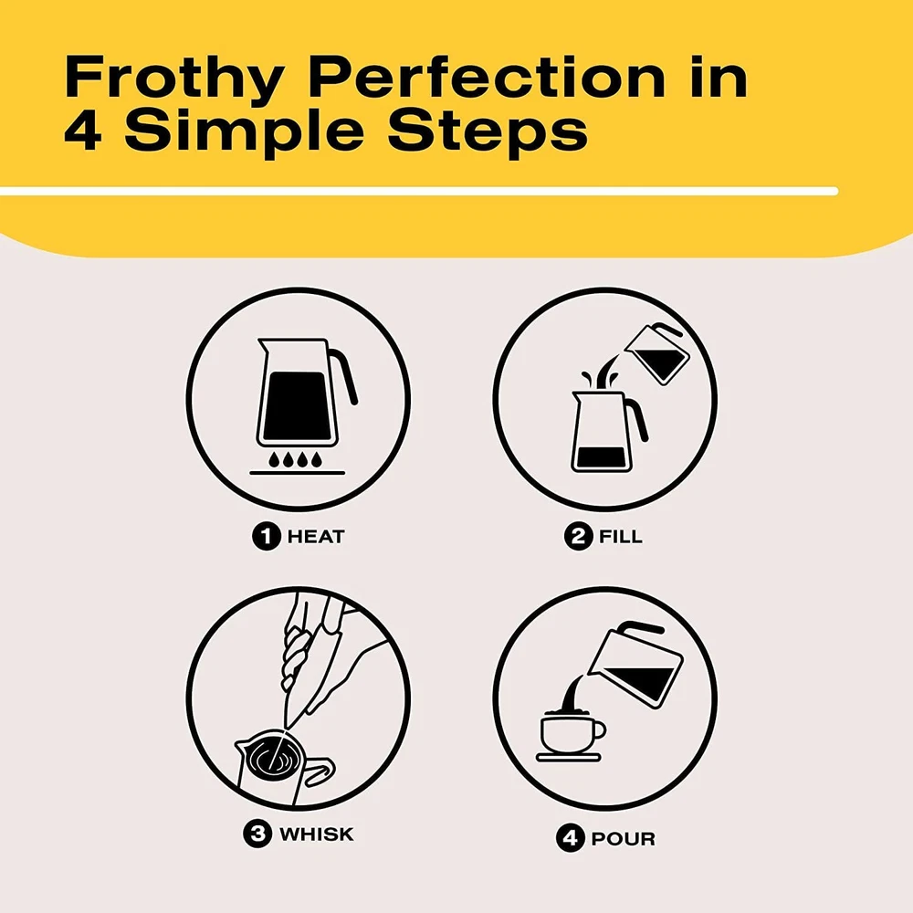 Milk Frother for Coffee - Handheld Mini Electric Drink Mixer Foamer